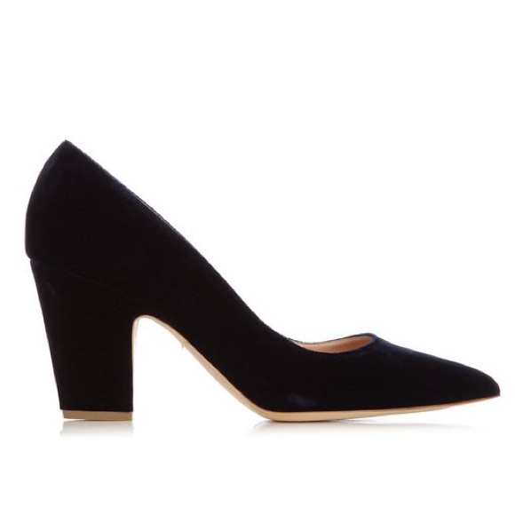 Rupert Sanderson Pierrot Navy Velvet Heels